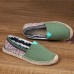 Women Large Size Ethnic Style Linen Slip  on Espadrille Fisherman’s Shoes